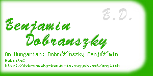 benjamin dobranszky business card